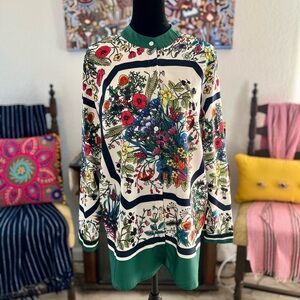 Floral blouse with Red Accents